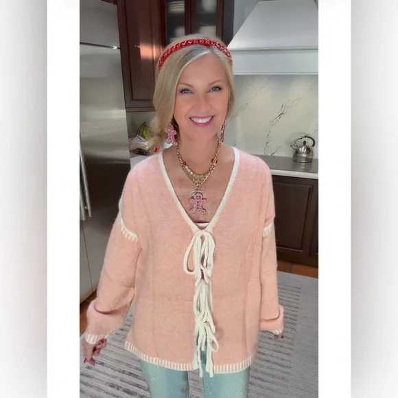 NWT PINK TIE CARDIGAN-S - Picture 5 of 13